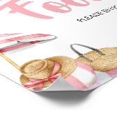 Roze Strand Zomer Baby shower Eten Poster (Hoek)