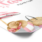 Roze Strand Zomer Baby shower Favorieten Poster (Hoek)