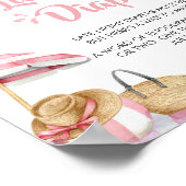 Roze Strand Zomer Baby shower Late Night Luiers Poster (Hoek)