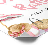 Roze Strand Zomer Baby shower Luier Raffle Poster (Hoek)