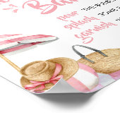 Roze Strand Zomer Baby shower Moeder Osa Bar Poster (Hoek)