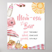Roze Strand Zomer Baby shower Moeder Osa Bar Poster (Voorkant)