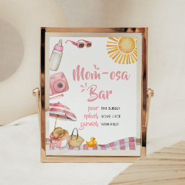 Roze Strand Zomer Baby shower Moeder Osa Bar Poster