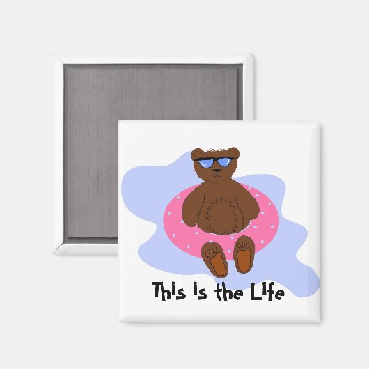 Roze strandbeer magneet (Voorkant / Achterkant)