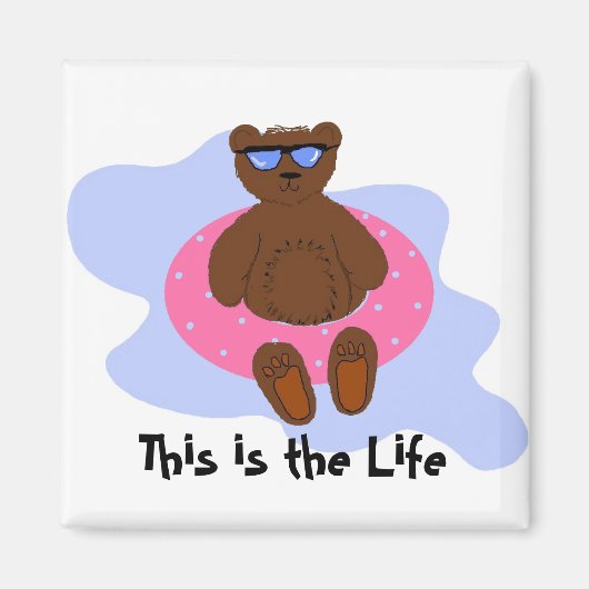 Roze strandbeer magneet (Voorkant)