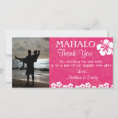 Roze Strandbloemen Dank u fotokaart Bedankkaart (Voorkant)