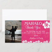 Roze Strandbloemen Dank u fotokaart Bedankkaart (Voorkant / Achterkant)