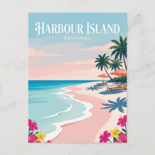 Roze Stranden Baai Bahamas Briefkaart