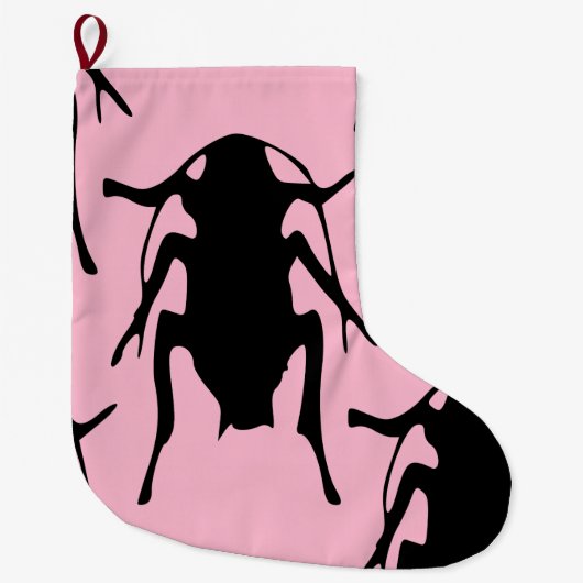roze stranden voor kerstmis grote kerstsok (Voorkant)