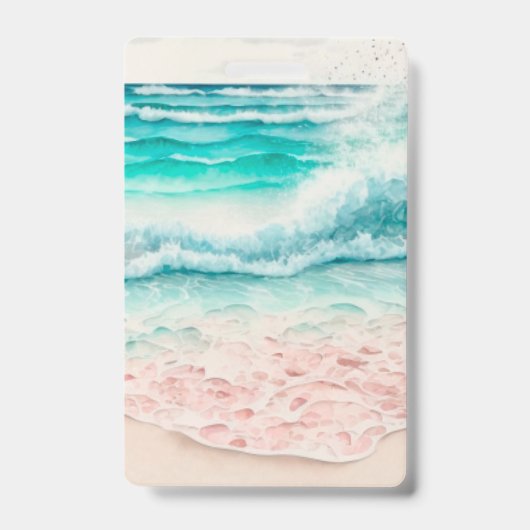 Roze strandgolven badge (Voorkant)