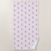 Roze Strandlaken met Schattigee Pet Dog - (Voorkant)