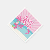 Roze Strandpalm Verjaardag Servet (Hoek)