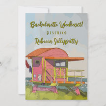 Roze strandwacht vibes vrijgezellenweekend