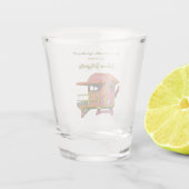 Roze strandwacht vibes vrijgezellenweekend shot glas (Achterkant)