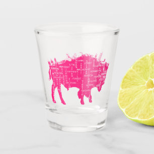 Roze straten van buffelheet glas
