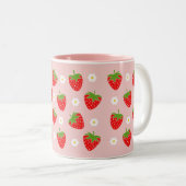 Roze Strawberry Coffee Mok (Voorkant rechts)