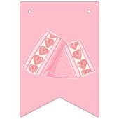 Roze Strawberry Sandwich Gelukkige Verjaardag Vlaggetjes (Eerste vlag)