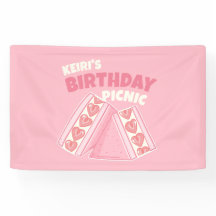 Roze Strawberry Sandwich Verjaardag Picknick Party