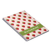 Roze Strawberry Spiral Notebook Journal Notitieboek (Rechterzijde)