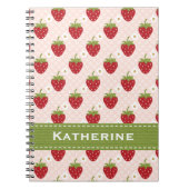 Roze Strawberry Spiral Notebook Journal Notitieboek (Voorkant)