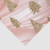 Roze Streak Goud Glitter Glam Kerstbomen Tissuepapier (Detail)
