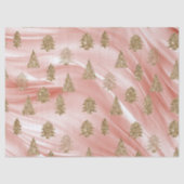 Roze Streak Goud Glitter Glam Kerstbomen Tissuepapier (Voorkant)