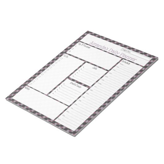 Roze Streamer Abstract design Daily Planner Notitieblok (Schuin)