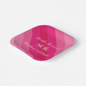 Roze streep, 80th Birthday Party, naam Papieren Bordje (Gebogen)
