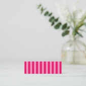 Roze Streep Achtergrond Mini Visitekaartje (Staand voorkant)