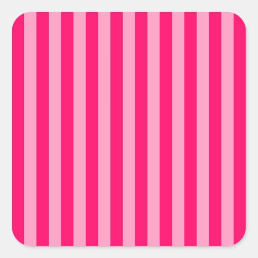 Roze Streep Achtergrond Vierkante Sticker (Voorkant)