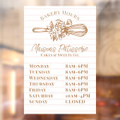 Roze Streep Bloemige Garde Bakkerij Winkel Opening Raamsticker (Vel 2)