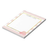 Roze streep & Blush Peony Persoonlijk Notitieblok (Linkerzijde)
