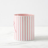 Roze Streep Boog Monogram Mok (Midden)