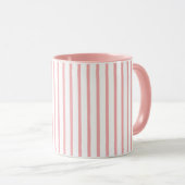 Roze Streep Boog Monogram Mok (Voorkant rechts)