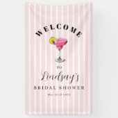 Roze Streep Cocktail Bruidsfeest Party Spandoek (Verticaal)