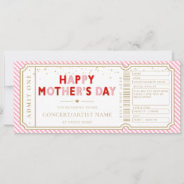 Roze Streep Concert Ticket Cadeau Bon Card Kaart