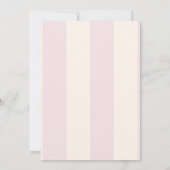 Roze Streep Coquette Bow Baby shower Kaart (Achterkant)