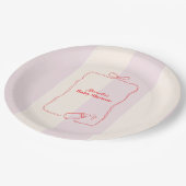 Roze Streep Coquette Bow Baby shower Papieren Bordje (Gekanteld)