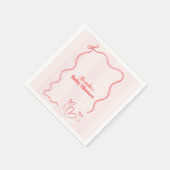 Roze Streep Coquette Bow Baby shower Servet (Hoek)