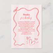 Roze Streep Coquette Bow Boeken voor Baby Informatiekaartje (Voorkant)
