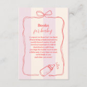 Roze Streep Coquette Bow Boeken voor Baby Informatiekaartje (Voorkant)