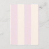 Roze Streep Coquette Bow Boeken voor Baby Informatiekaartje (Achterkant)