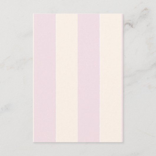 Roze Streep Coquette Bow Diapper Raffle Informatiekaartje (Achterkant)