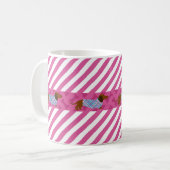 Roze Streep Dachshund Mok (Voorkant links)