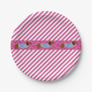 Roze Streep Dachshund Papieren Borden Bordje
