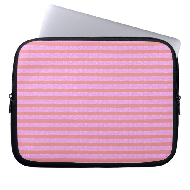 Roze Streep Elektronica Laptop Bag Sleeve (Voorkant)