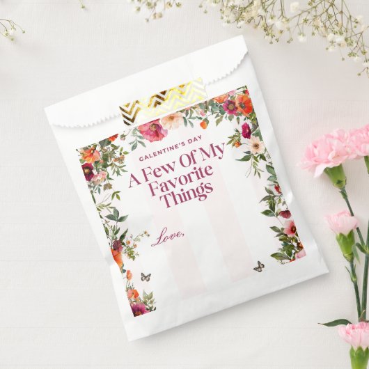 Roze Streep en bloemenfeest Galentine's Bedankzakje (Gezegeld)