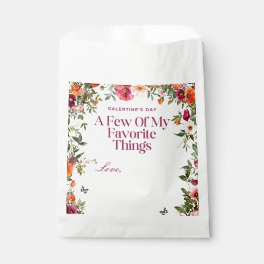 Roze Streep en bloemenfeest Galentine's Bedankzakje (Voorkant)