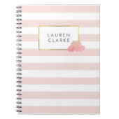Roze streep en blush Peony-Notitieboek Notitieboek (Voorkant)