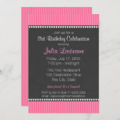 Roze streep en krijtbord verjaardag kaart (Voorkant / Achterkant)